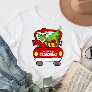 Merry Christmas Shirt, Santa Grinch T-shirt, Grinch Christmas Tee, Funny Christmas Crewneck, Grinchmas T-Shirt, Family Christmas Tee
