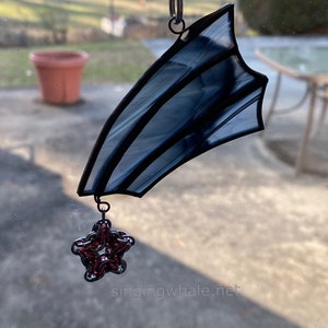 Shooting Star ornament - stained glass chainmaille mixed media