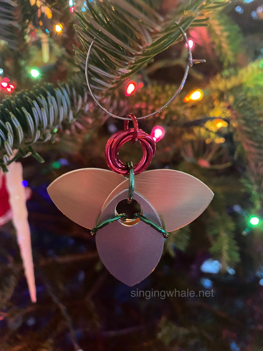 Angel Ornament, Chainmail, Scalemail, Unique Decoration, Red, Gold, and ...
