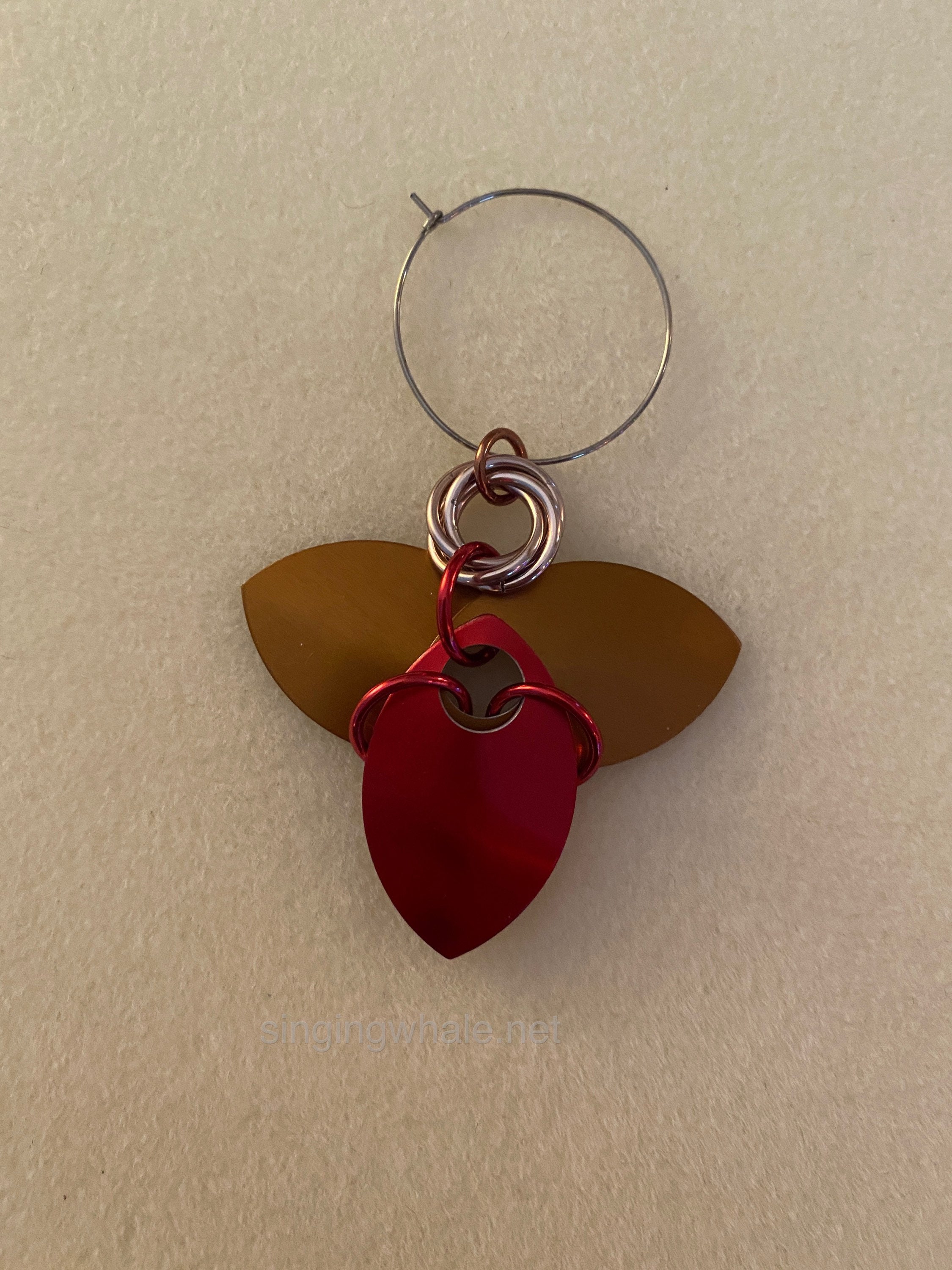 Angel Ornament, Chainmail, Scalemail, Unique Decoration, Red, Gold, and ...
