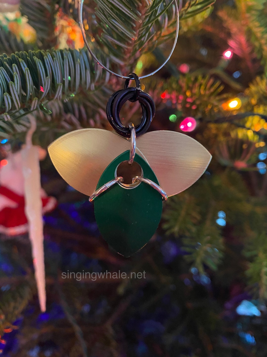 Angel Ornament, Chainmail, Scalemail, Unique Decoration, Gold, Green ...