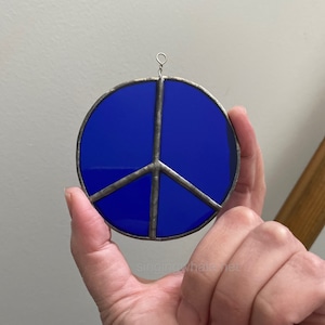 Stained Glass peace sign ornaments - MADE TO ORDER