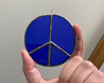 Stained Glass peace sign ornaments - MADE TO ORDER