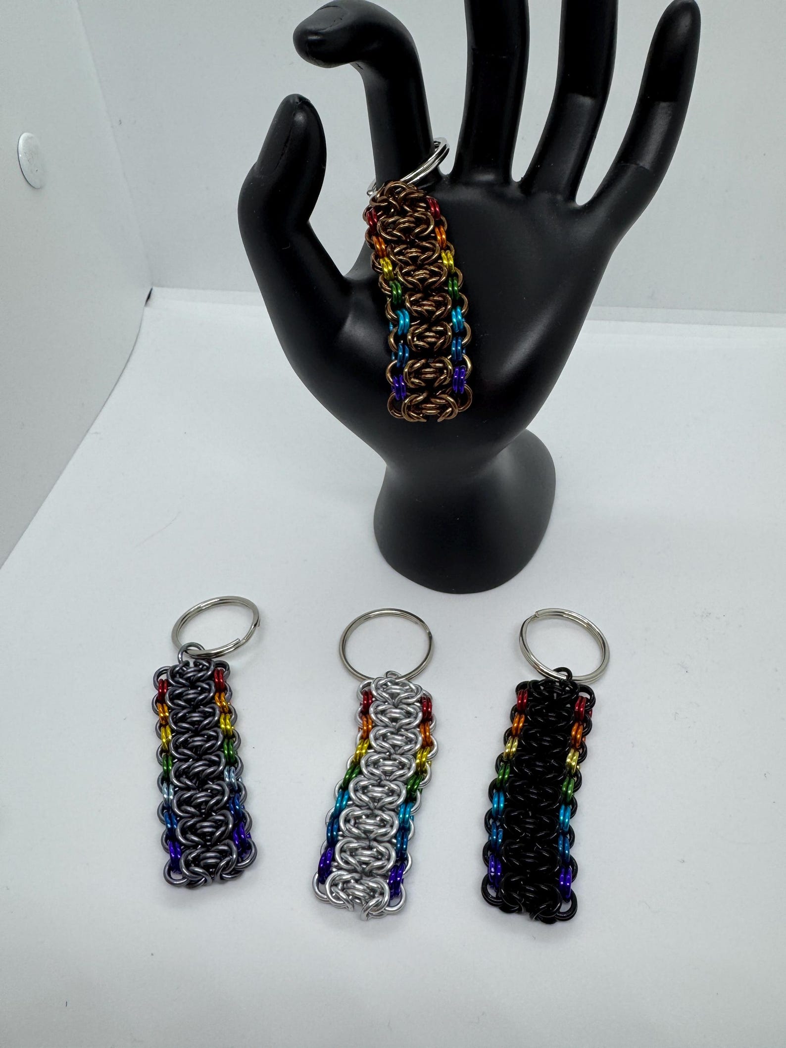 Alpha Keychains String Pride Byzantine Ladder Rainbow Keychains - Accent Color, LGBTQ Pride ...