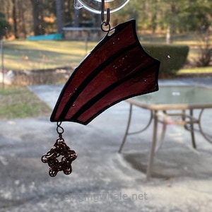 Shooting Star ornament - stained glass chainmaille mixed media