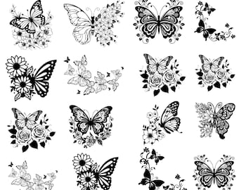 Floral Butterfly SVG Bundle: Laser Cut Files (Digital Download