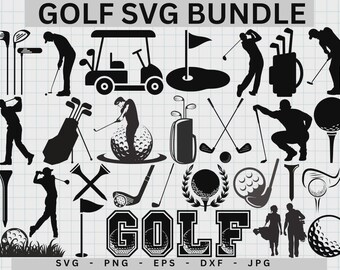 Golf SVG Bundle, Clipart Graphics (Digital Download)