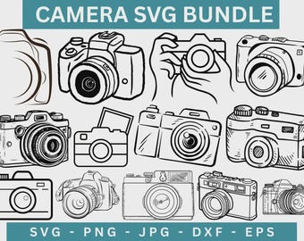 Camera SVG Bundle, Cricut Cut Files (Digital Download)