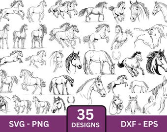 Horse SVG Bundle: Silhouette Clipart for Cricut (Digital Download