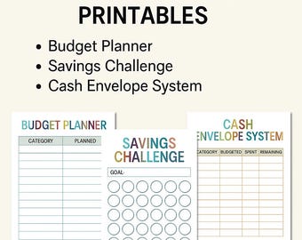 Budget Planner Toolkit | Printable Cash Envelope System, Savings Challenges & Expense Tracker | Instant Download PDF