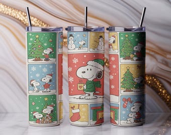 Paquete de 2 envoltorios navideños de perro blanco de dibujos animados PNG: Diseño navideño (PNG)