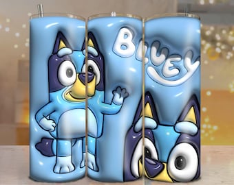 Bluey 20oz Tumbler Wrap PNG - Customizable Sublimation Design&quot;