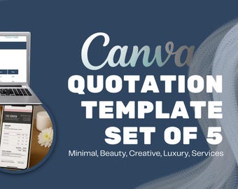 5 Offertesjablonen voor Canva | Set zakelijke offertes | Elegant, Mooi, Creatief, Luxe, Service | Bewerkbaar ontwerp