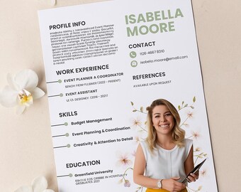 Canva CV-sjabloonbundel | 5 bewerkbare CV-ontwerpen | Professioneel, vrouwelijk, creatief en studenten CV-pakket