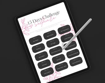 Self-Care Challenge Tracker: Wellness & Mindfulness Planner (PDF Download A4/A5/Letter Size)