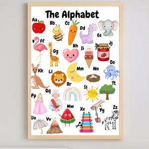 Alphabet Wall Art | Colorful ABC Print Kids | Nursery & Classroom Educational Poster | Modern Typography Learning Decor | Digital Download
