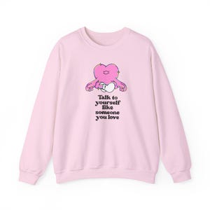 Heartfelt Self-Love Crewneck Sweatshirt: Cozy Unisex Apparel