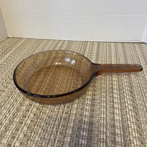 Vintage Pyrex Vision Corning Ware Brown Glass 7 1/4 Inch Pot Sauce Pan 5A
