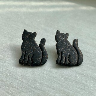 Orecchini Gatto Nero Con Luna E Stelle, Acrilico, Tema Halloween, Regalo Per Amanti Dei Gatti E Donne