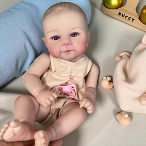 19 Inch Painted Reborn Doll Kit, Juliette Baby with 3D Skin Painting, Veins & Cloth Body Included