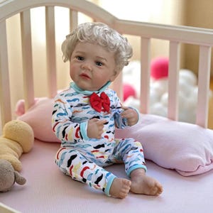 Reborn Baby Doll, 18–20 Inch Waterproof Bebe Boy with Rooted Hair, Full Soft Vinyl Body, Hand-Painted Lifelike Newborn