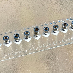 Menorah de Hanoucca en verre fusionné, diamants clairs et blancs, cadeau de mariage juif