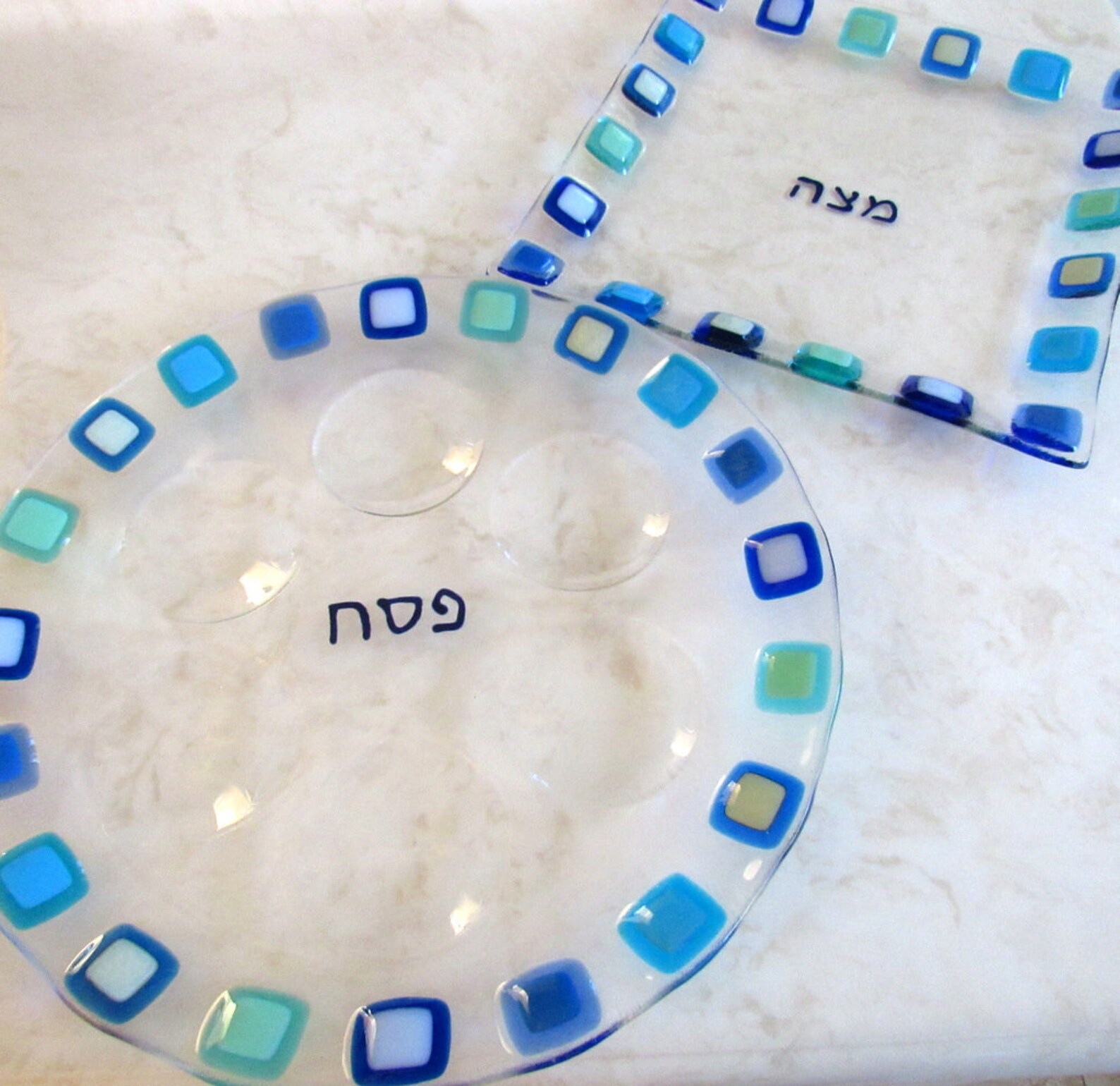 Fused Glass Seder Plate Passover Platter Spring Festival Etsy