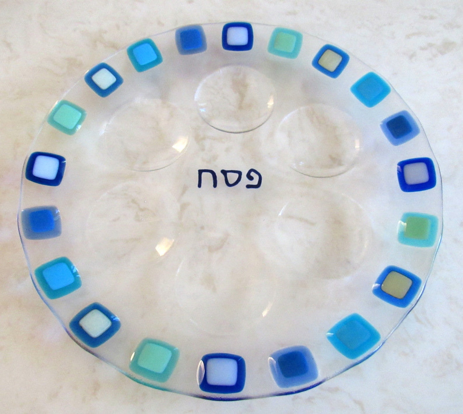 Fused Glass Seder Plate Passover Platter Spring Festival Etsy