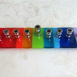 Rainbow hanukkah menorah