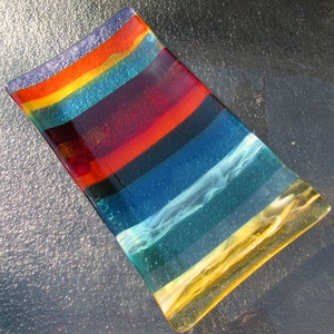 Fused Glass Plate Ocean Beach Sunset Glass Art Platter - Etsy