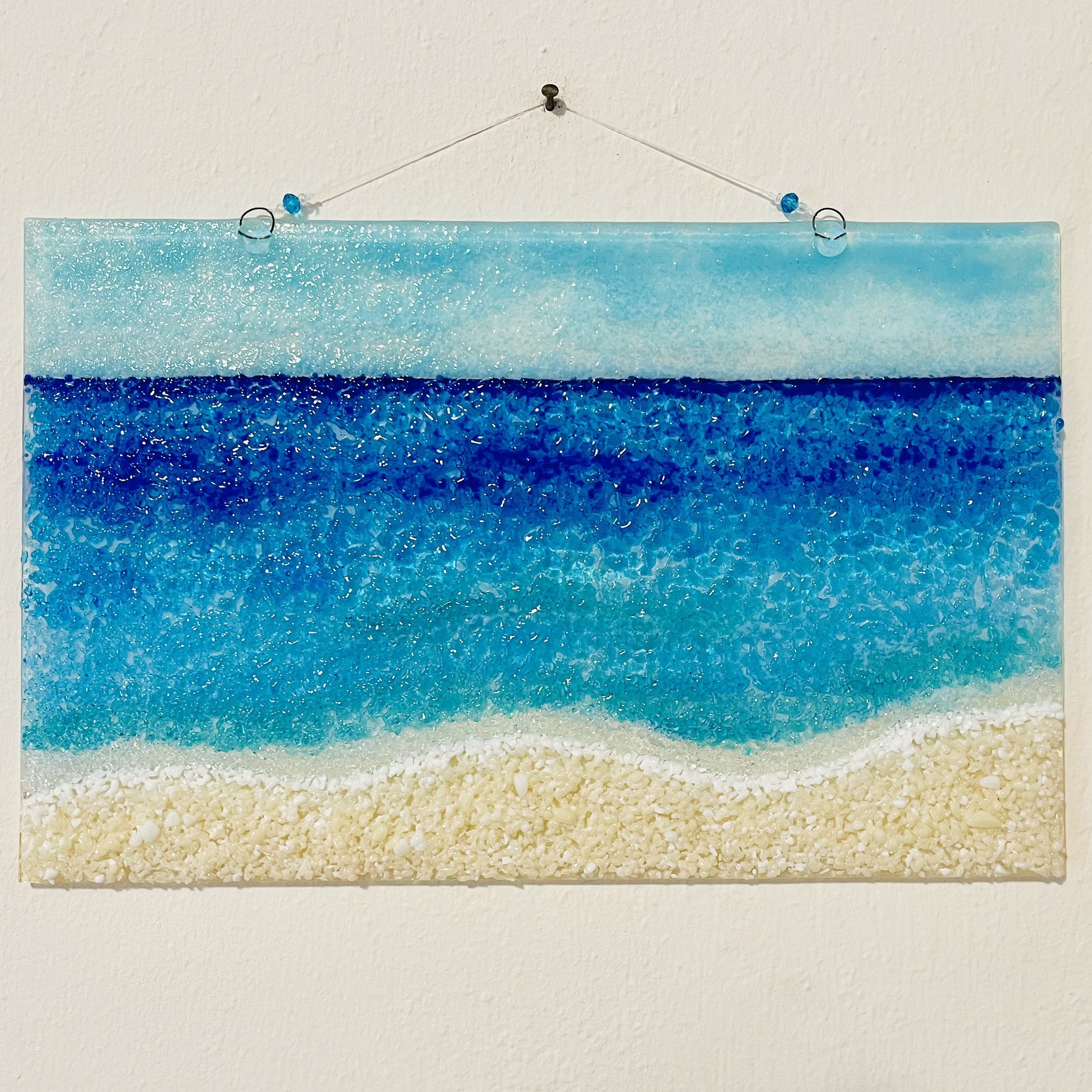 【大きめサイズ/ガラスカバー付】お部屋を浄化する海アート　シーグラス/水晶 il_fullxfull.4747621353_jf62.jpg