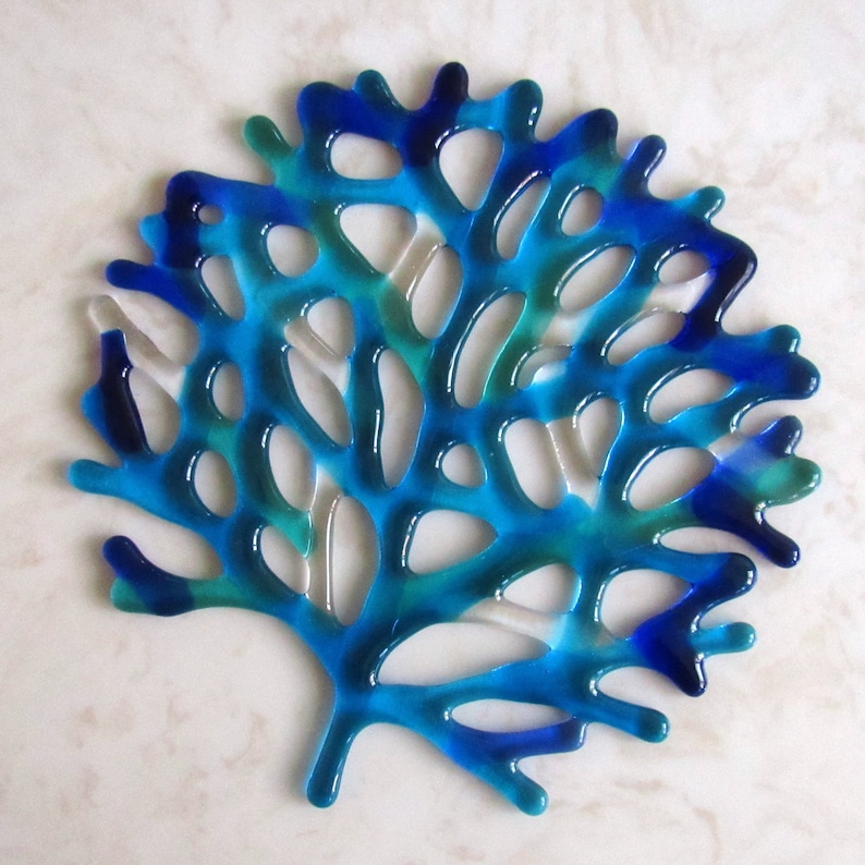 Fused Glass Coral Glass Branching Coral Wall Decor