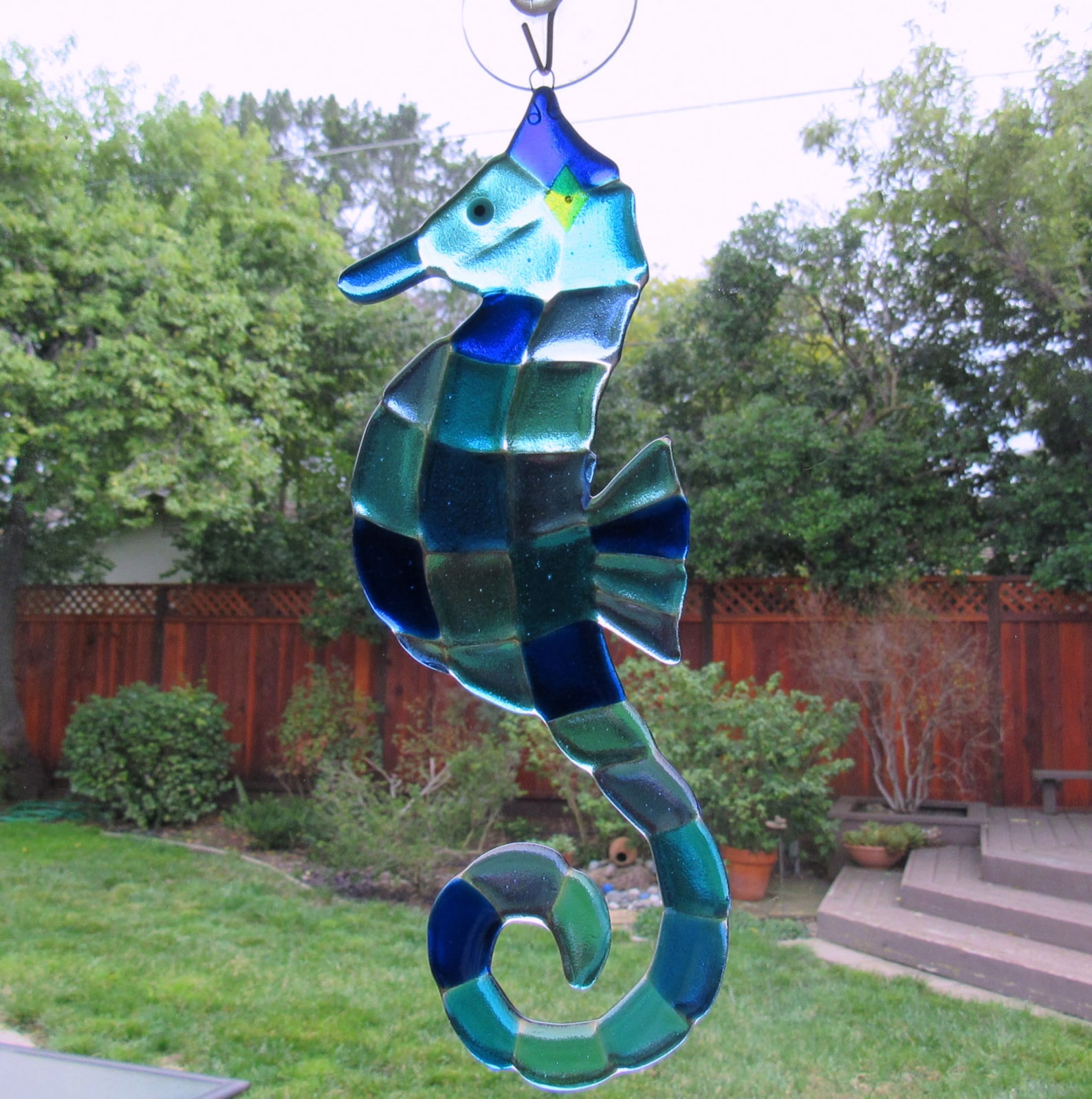 Fused Glass Seahorse Wall Art Ocean Beach Decor Turquoise Etsy