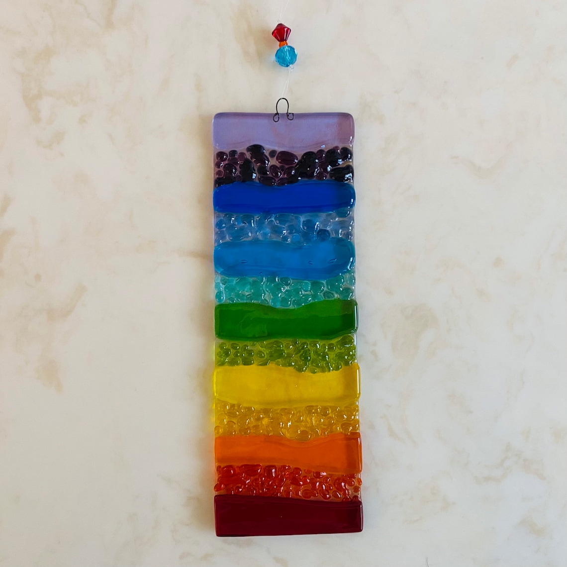 Fused Glass Rainbow Suncatcher Personalized Rainbow Bridge Etsy