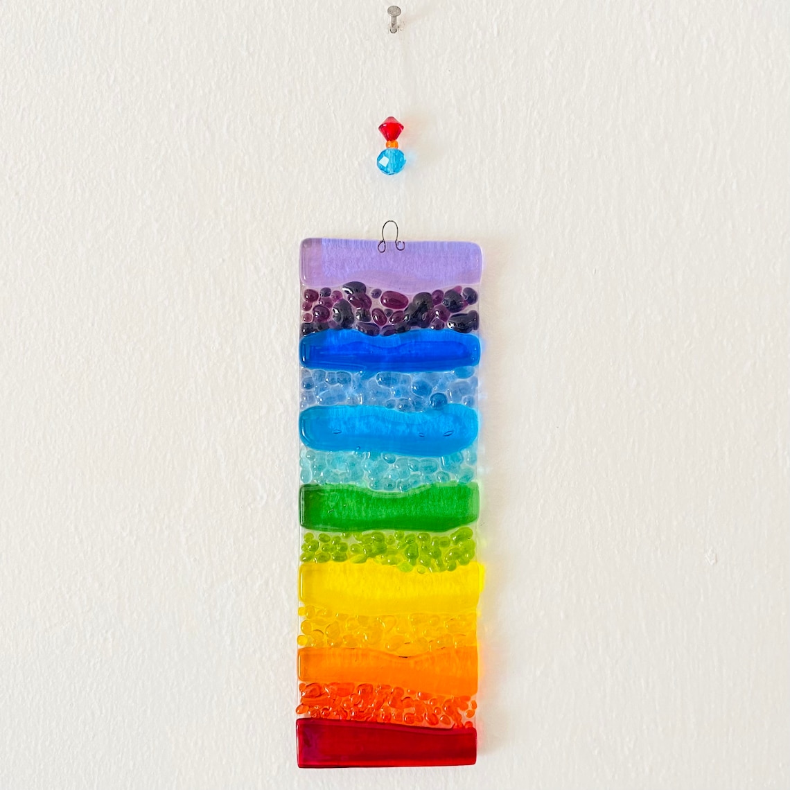 Fused Glass Rainbow Suncatcher Personalized Rainbow Bridge Etsy