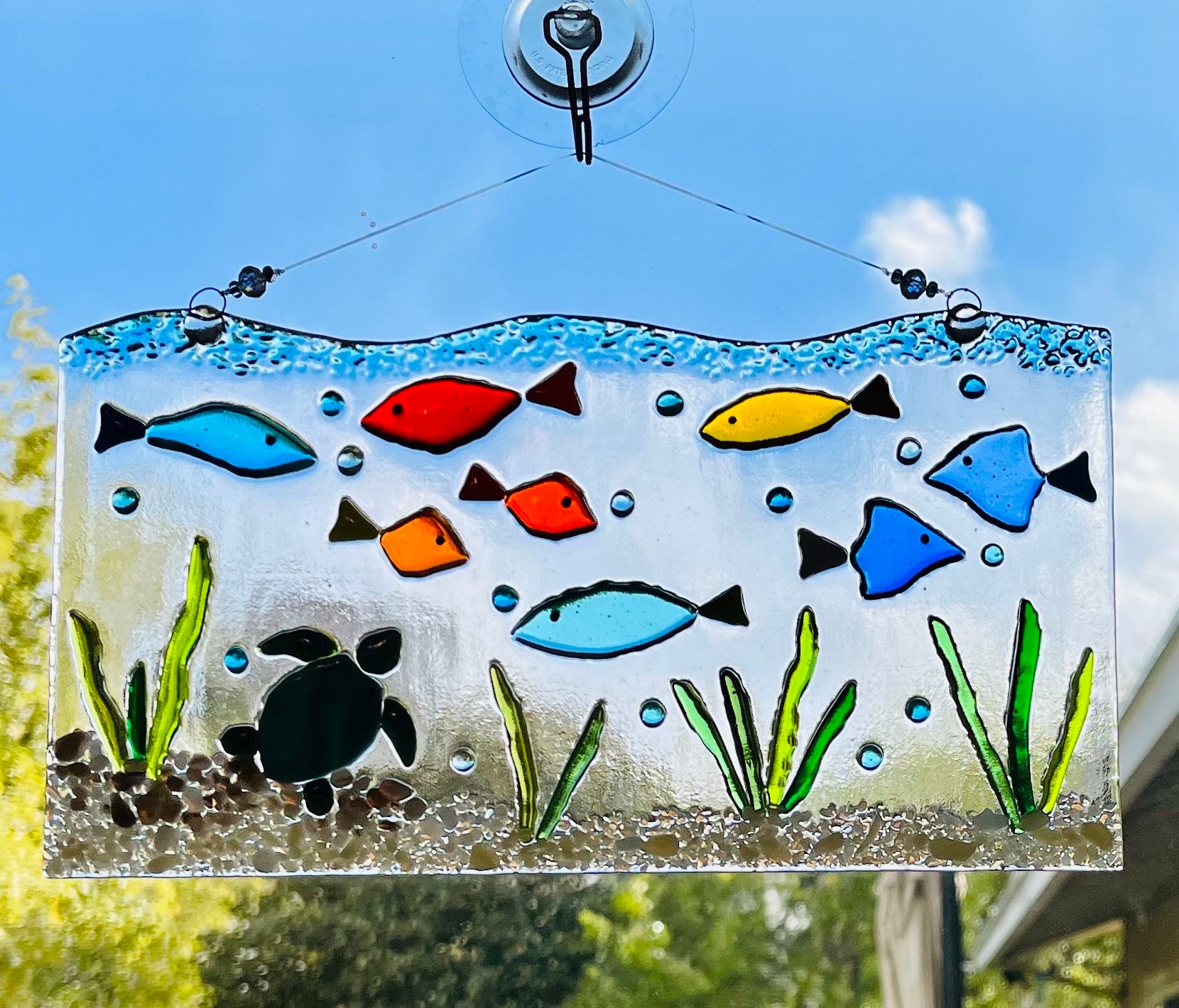 Amazon.com: Seahorizon Garden. Handmade Sea Glass Art Wall