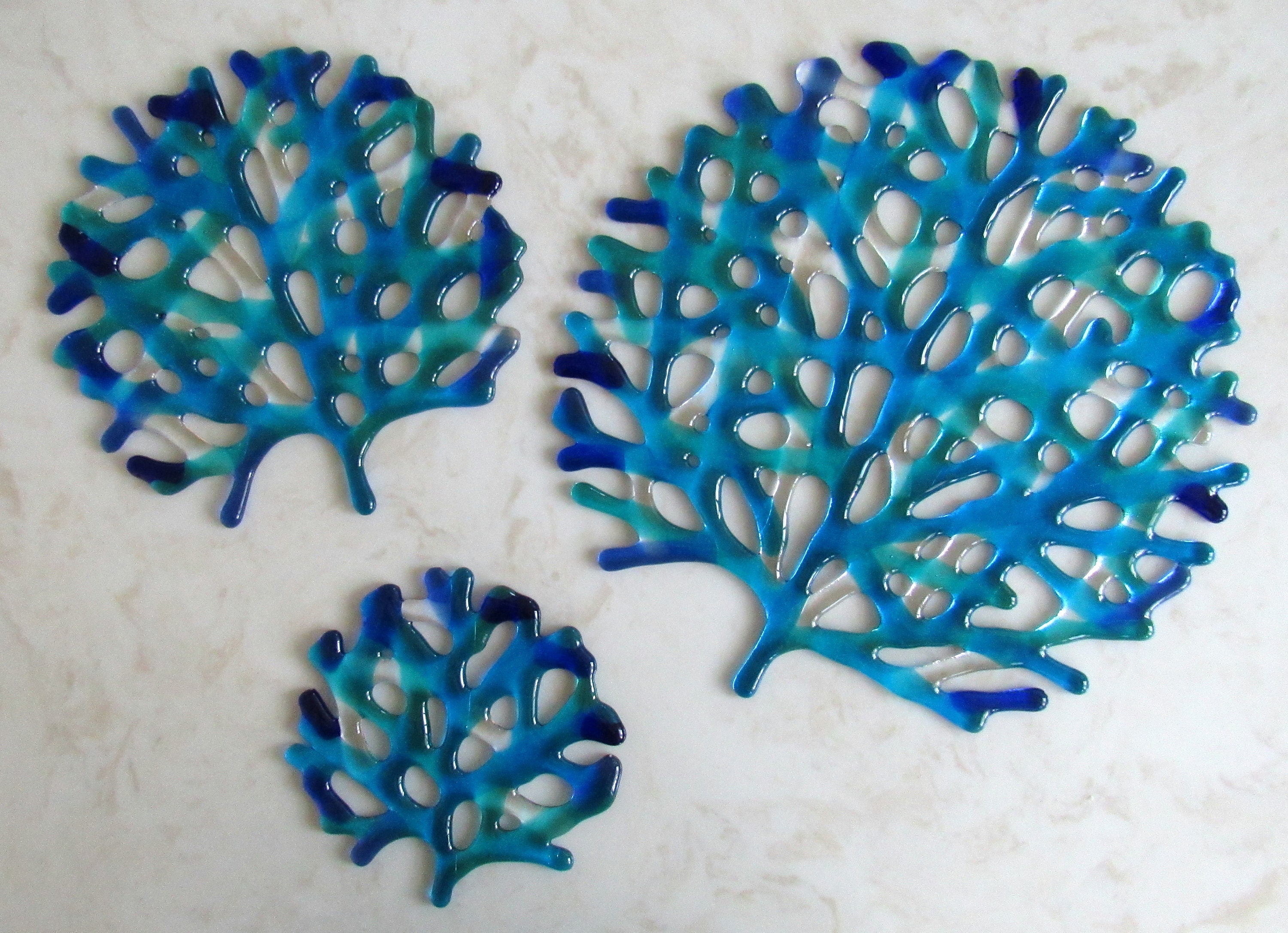Sea Coral Wall Decor Fused Glass Branching Coral Sea Coral Etsy
