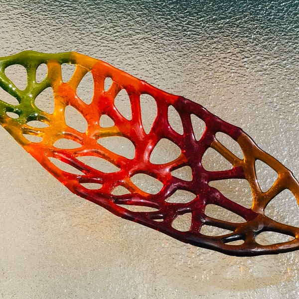 Fused Glass Leaf Etsy