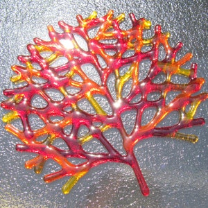 Fused Glass Coral Wall Decor, Red Glass Branching Coral, Red Sea Coral Wall Art, Underwater Art, Sea Life, Beach Decor