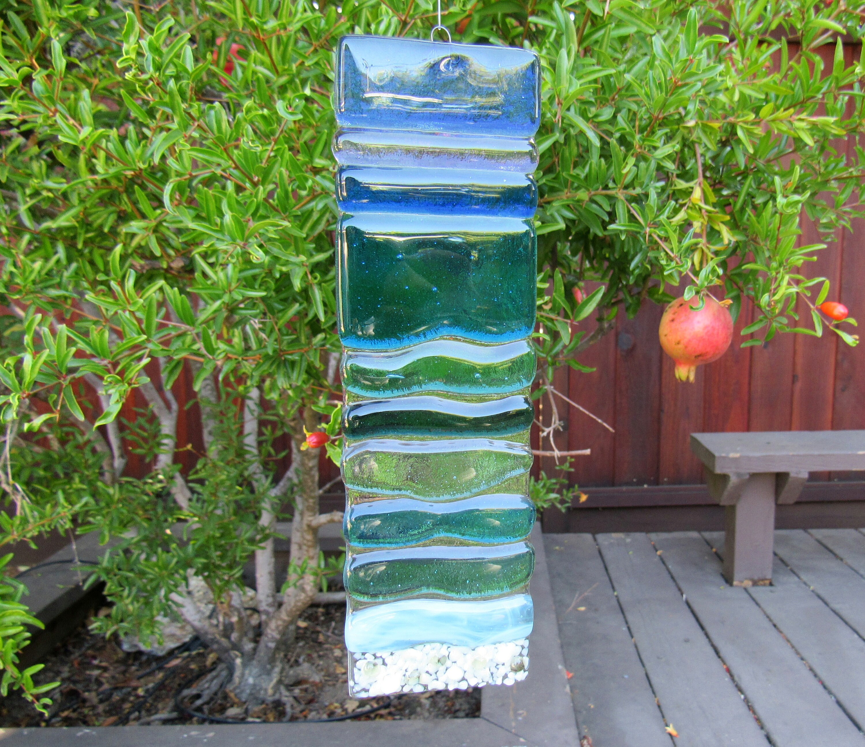 Fused Glass Beach Wall Art Sea Sun Catcher Blue Ocean Waves Etsy Canada