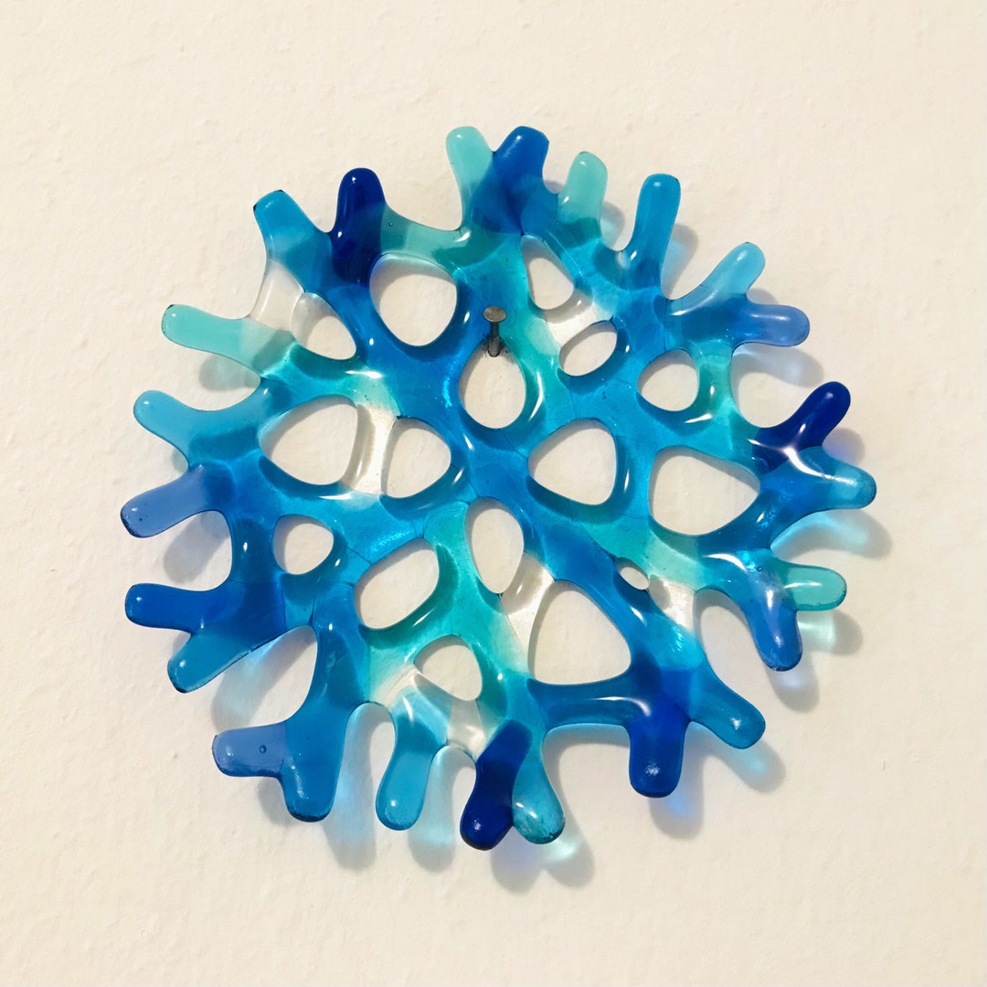 Fused Glass Coral, Coral Wall Decor, Turquoise Blue Sea Glass Jewelry