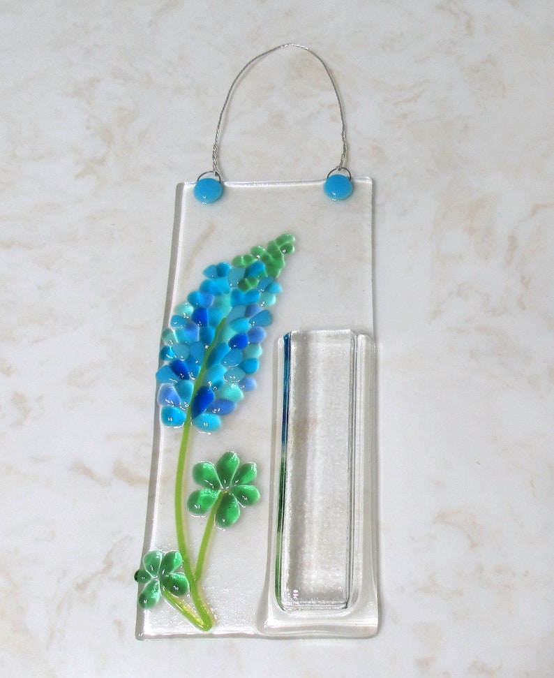 Fused Glass Wall Vase Wall Hanging Bud Vase Turquoise Blue Etsy