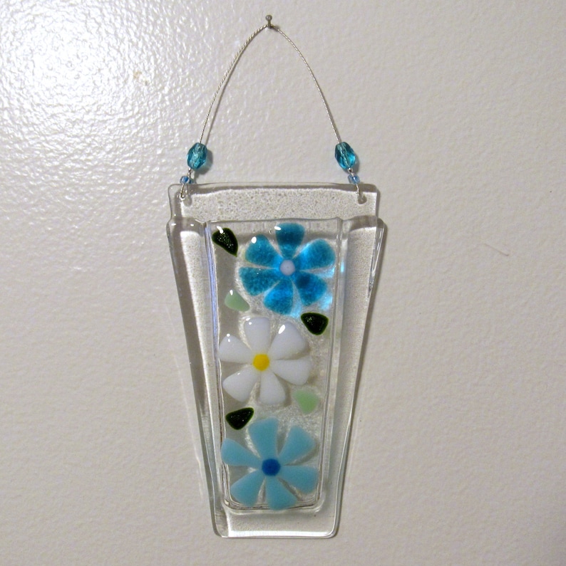 Fused Glass Wall Vase Flower Vase Wall Hanging Pocket Etsy