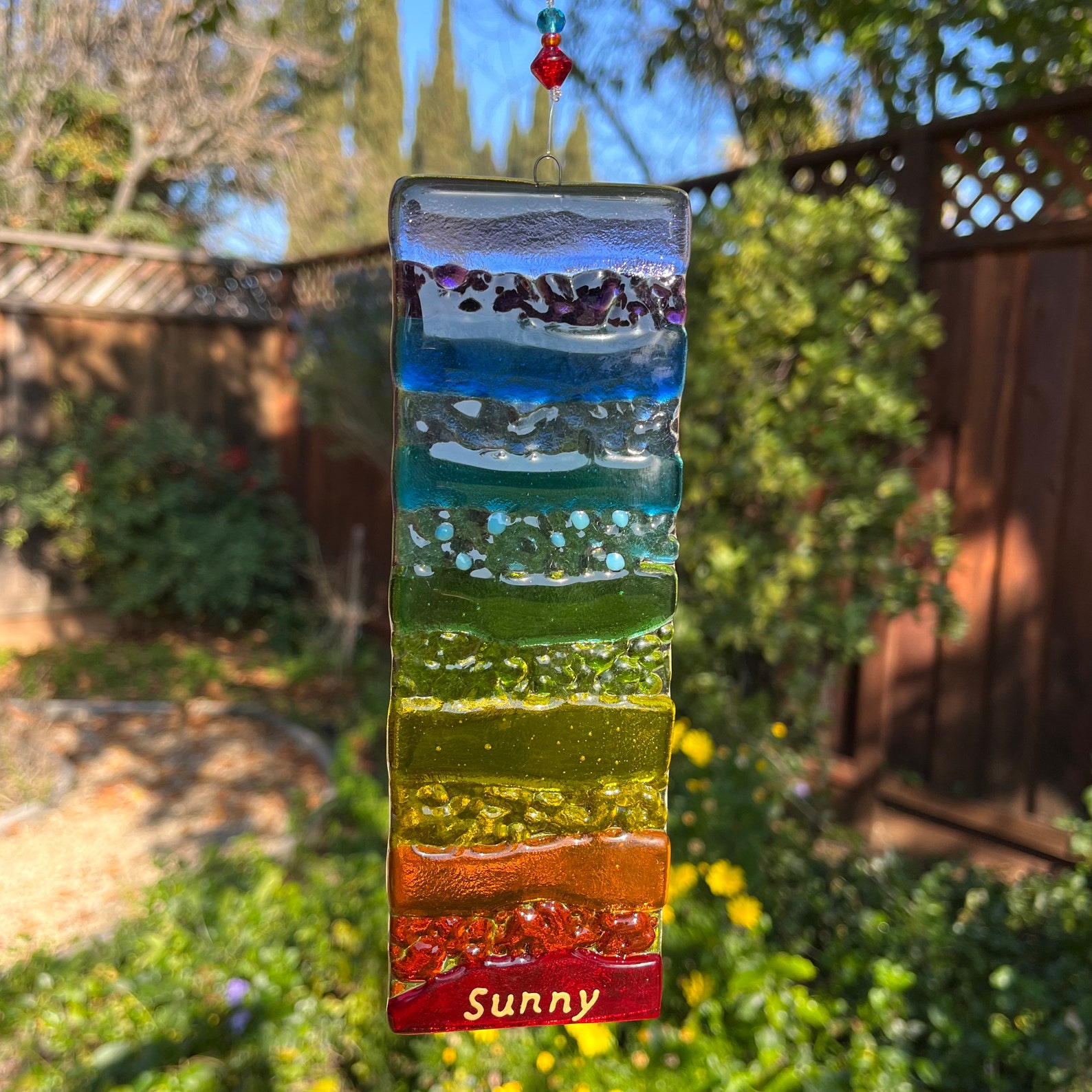 Fused Glass Rainbow Suncatcher Personalized Rainbow Bridge Etsy