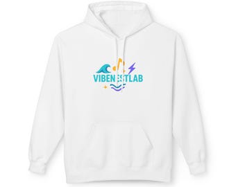 Vibrant Waves Fleece Hoodie – Unisex Relaxed Fit