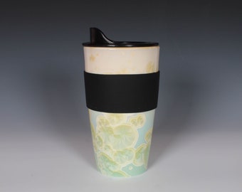 Travel Mug: Citrus Crystalline Glazed Travel Mug, 15oz