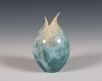 Everglade Crystalline Glazed Pod Vase