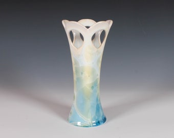 Crystalline Glazed Cutout Vase