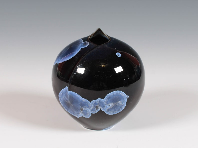 Midnight Blue Crystalline Glazed Pod Vase image 1