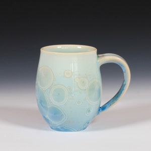 Capucchino Cup: Blue Green Crystalline Glaze, 6oz